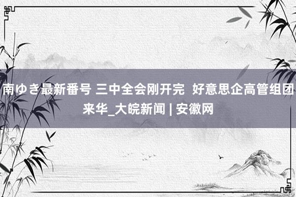 南ゆき最新番号 三中全会刚开完 好意思企高管组团来华_大皖新闻 | 安徽网