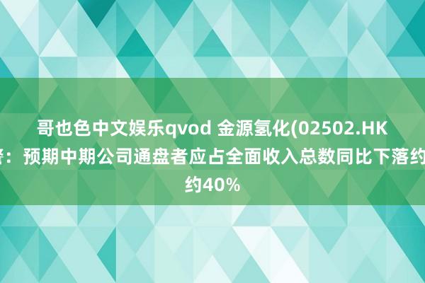 哥也色中文娱乐qvod 金源氢化(02502.HK)盈警:预期中期公司通盘者应占全面收入总数同比下落约40%