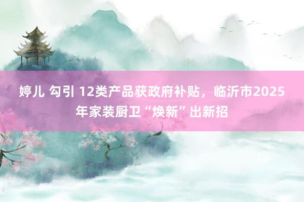 婷儿 勾引 12类产品获政府补贴，临沂市2025年家装厨卫“焕新”出新招